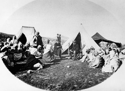 Colonel Arnaudeau listening to the claims of O. Bou Cloun, c.1860-70 by French Photographer